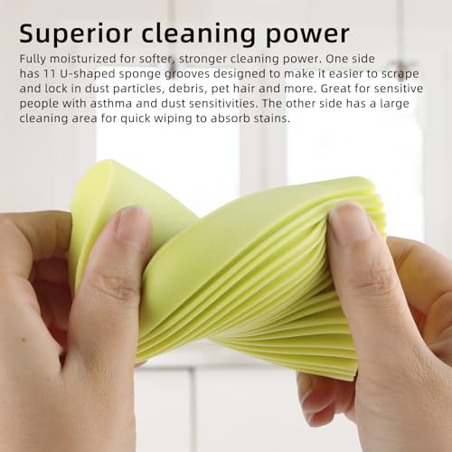 Motroce 6 PCS Damp Duster Sponge, Reusable Groove Cleaning Tool
