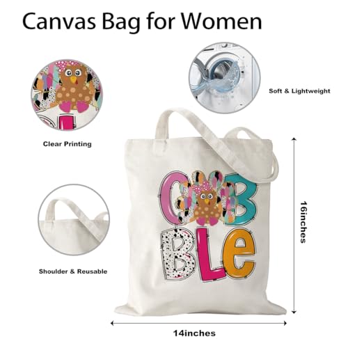 Fall Thanksgiving Halloween Tote Bag Gift for Women Friend Gobble 1