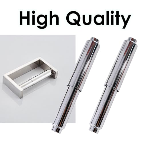 Universal Spring-Loaded Toilet Paper Roll Holder Replacement - 2 Pack Chrome