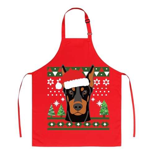 Christmas Puppy Design Adjustable Kitchen Bib Apron