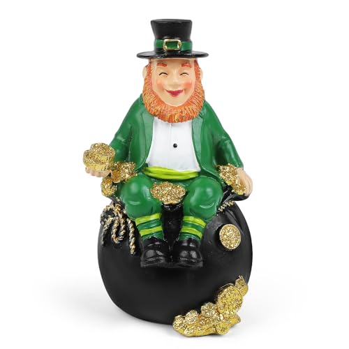 St. Patrick's Day Resin Gnome Figurine 5.7 Inch Irish Leprechaun Decor