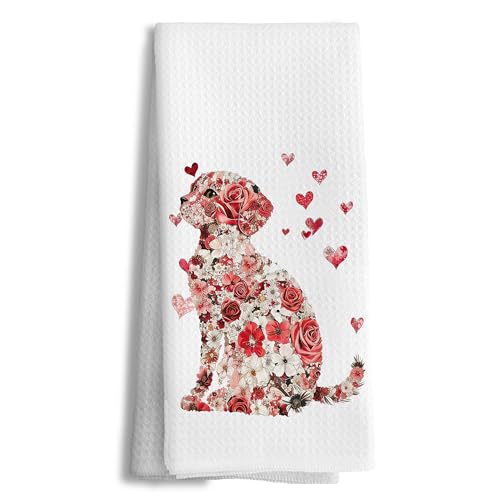 Valentine's Day Labrador Retriever Decorative Hand Towels - 16x24 in