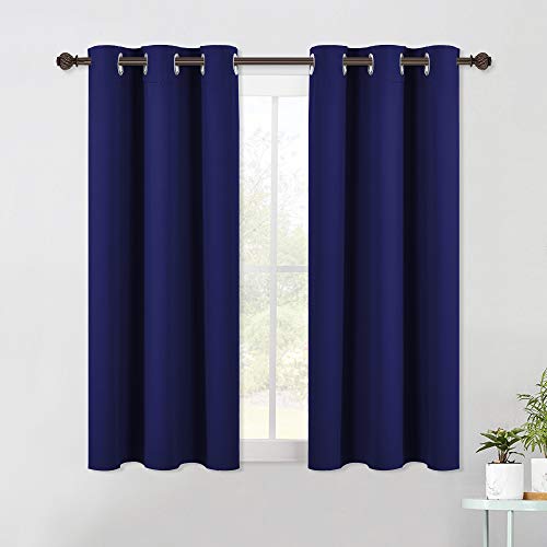 NICETOWN Royal Blue Blackout Curtains, 42"W x 40"L Grommet Panels (Set of 2)