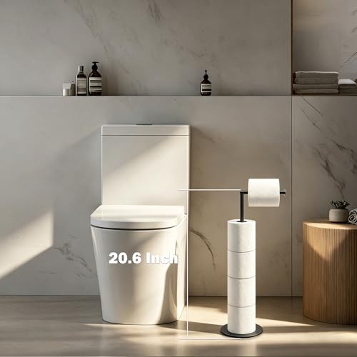 NearMoon Matte Black Toilet Paper Holder Stand - Modern Rustproof Design