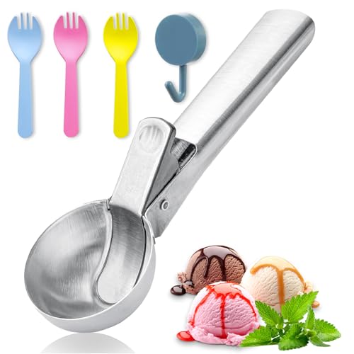 Large Stainless Steel Ice Cream Scoop with Trigger Handle - 1pc