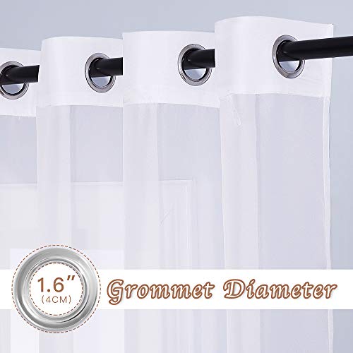 NICETOWN Extra Long Sheer Curtains 70x108 Set of 2 - White Grommet Drapes for Living Room