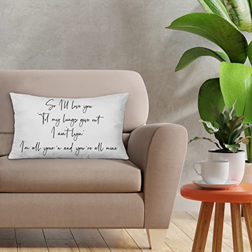 Romantic Love Quote Corduroy Throw Pillow Cover, 12x20 Inch Valentine Gift