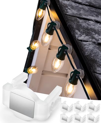 White Magnetic Christmas Light Clips - 50 Pack for C7 C9 String Lights