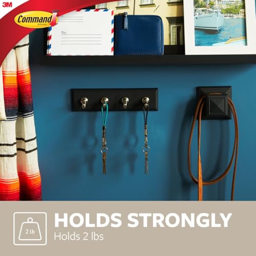 3M Command 8-Inch Key Rail with 4 Hooks - Damage-Free Wall Organizer