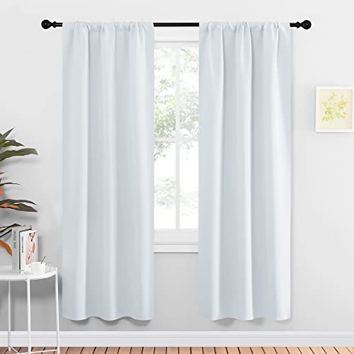 NICETOWN Thermal Insulated Blackout Curtains, 34" x 72", Greyish White, 2-Pack