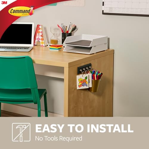 3M Command 8-Inch Key Rail with 4 Hooks - Damage-Free Wall Organizer