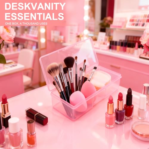 Suseniii Large Nail Storage Box - 4PCS Pink Manicure Tool Organizer