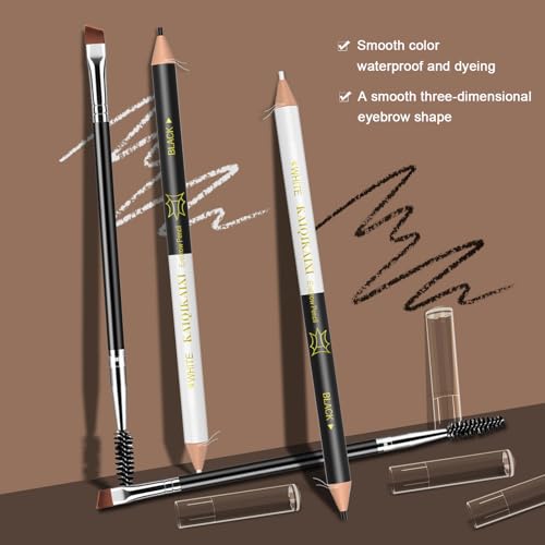 KAIQIKAIXI Waterproof Micro Eyebrow Pencil with Spoolie Brush