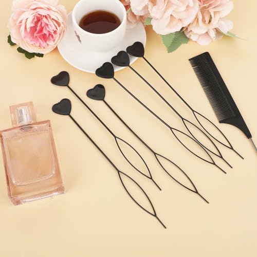 Styquenzer 12PCS Hair Beader Tool for Braids and Ponytails, Black