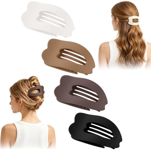 4-Pack Flat Duckbill Hair Clips, Non-Slip Matte Hair Claws for Women