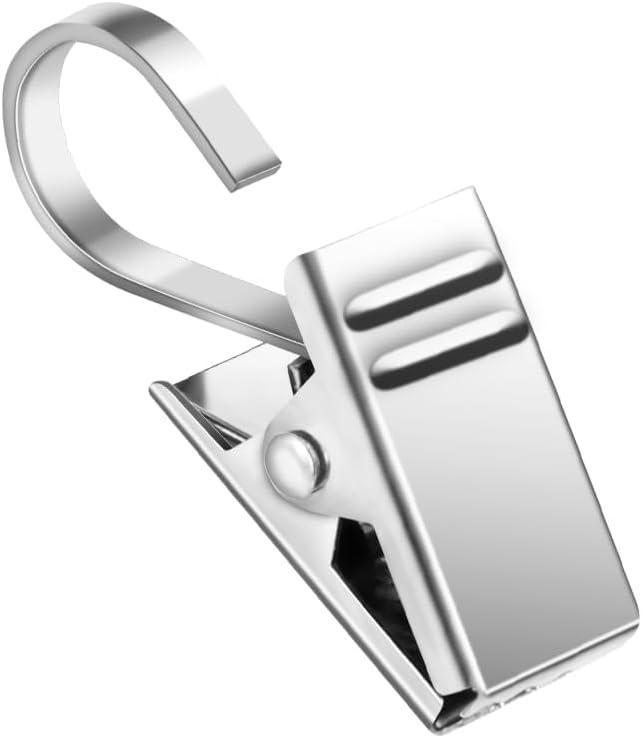 Teenitor Curtain Clips - 25 Pack Stainless Steel Hooks for Hanging Curtains | Perfect for Decorations