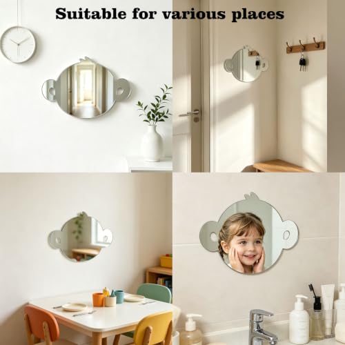 Pursuestar Monkey Shaped Acrylic Wall Mirror - Shatterproof Kids Room Decor