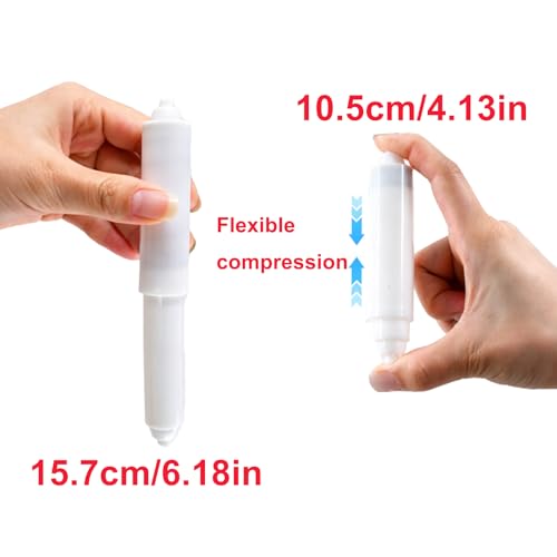Universal Toilet Paper Holder Replacement Rod - 3 Pack, White Plastic