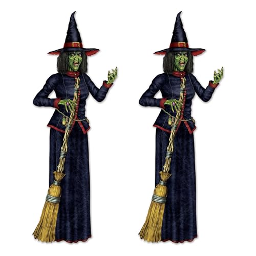 Beistle 6'2" Poseable Jointed Witch Wall Decorations - 2 Pack