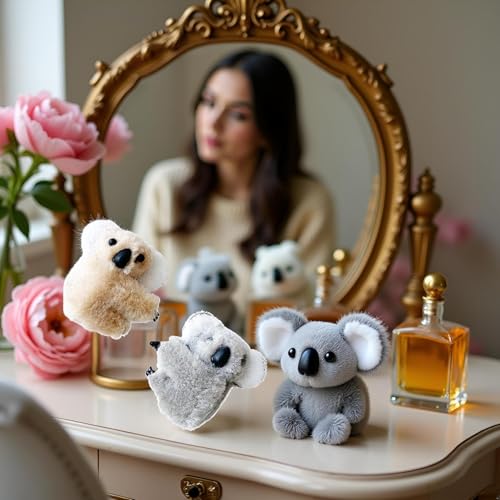 Senyango Plush Koala Hair Claw Clips - Cute Stuffed Animal Barrettes Set of 2