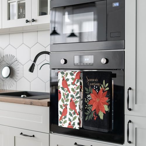 Holiday Kitchen Towel Set - Cardinal Greetings, 4-Piece, 16x26 Inches