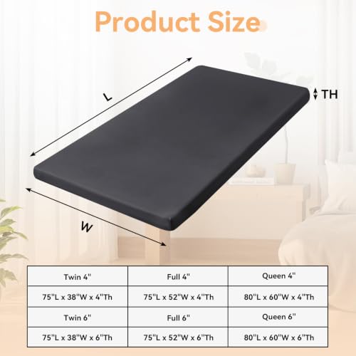 Twin Fitted Sheet for 4 Inch Trifold Mattress - Gray