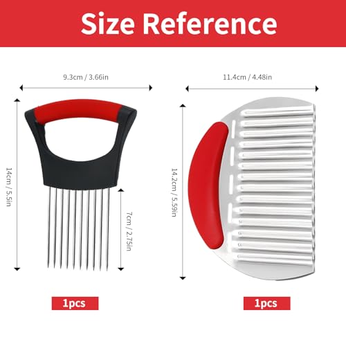 Stainless Steel Onion Holder with French Fry Cutter | Safe Slicing Tool