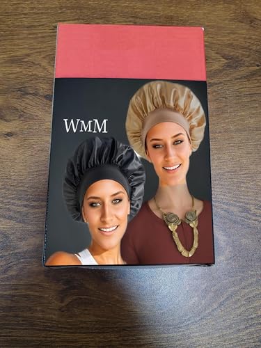 2-Pack Satin Sleep Bonnets for Women - Soft Elastic Band Hair Wraps