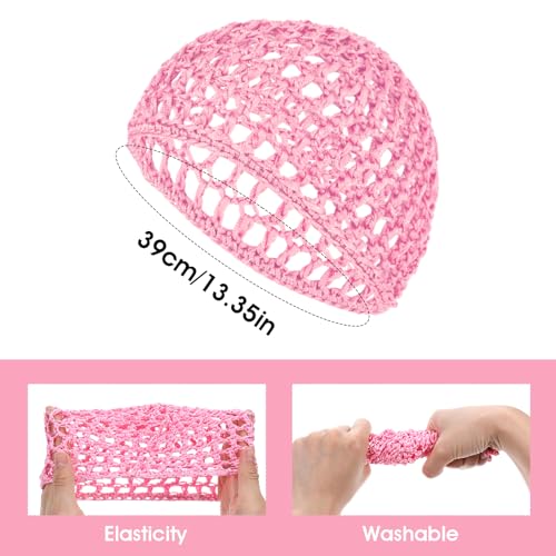 YUXIANLB 3 Pcs Mesh Hair Net Caps Elastic Crochet Snoods for Sleeping