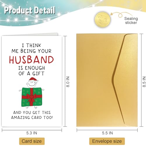 Funny Christmas Card for Wife - Hilarious Xmas Greeting