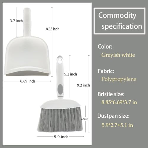 WDDBHSKN 1pcs Small Dustpan & Brush Set for Cat Litter & Kitchen Crumbs, Compact Hand Broom for Desk & RV
