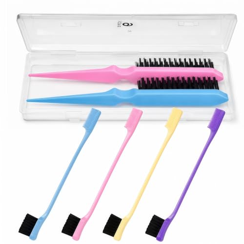 Aigee 6-Piece Slick Back Hair Brush & Edge Control Brush Set