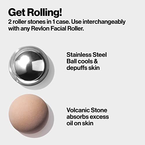 Revlon Facial Roller Refill Pack with Volcanic and Stainless Steel Stones