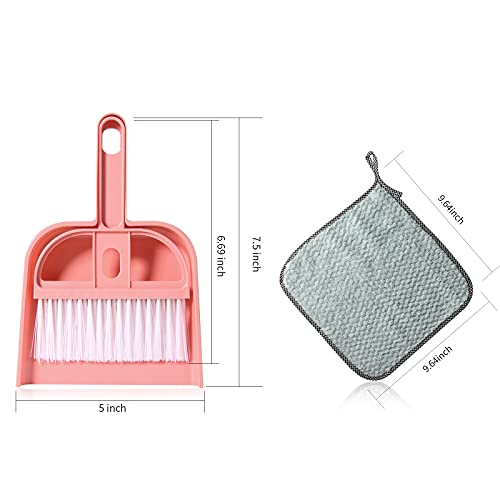 Lamoutor Mini Hand Broom and Dustpan Set, 3 Pack Small Cleaning Tool