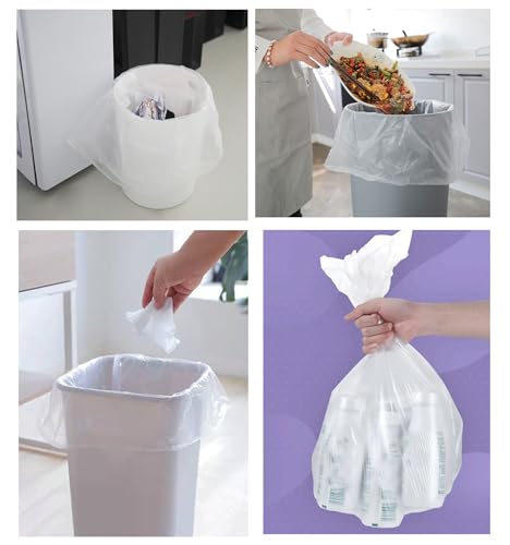 2 Gallon Clear Trash Bags - Thick & Unscented Garbage Bags, 100 Count