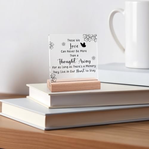 Memorial Acrylic Plaque with Wooden Stand - Sympathy Gift