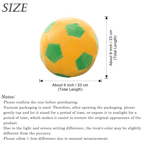 Yellow-Green Plush Soccer Ball Toy - Soft Football Pillow Gift