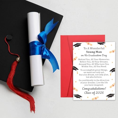 2026 Graduation Card for Him - Inspirational Message for Son or Grandson