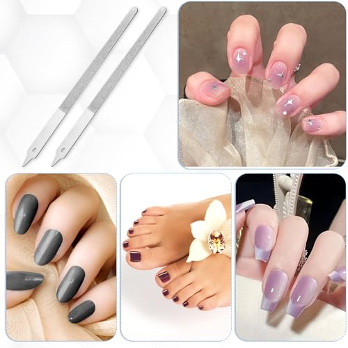 Styquenzer 6-Inch Stainless Steel Diamond Metal Nail Files 2-Pack