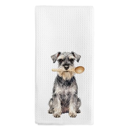 Mini Schnauzer Kitchen Towels - Funny Dog Gifts, 16x24 Inch