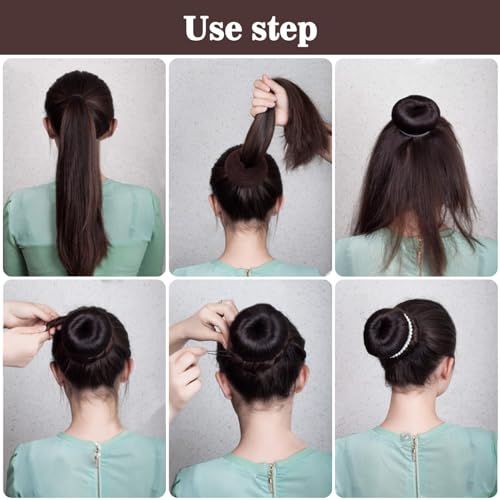 MAQIHAN Hair Donut Bun Maker Kit with Clips - 5 Sizes