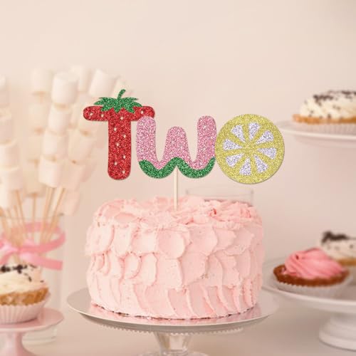 Kaoenla Glitter Fruit Cake Topper for Baby Showers & Birthdays
