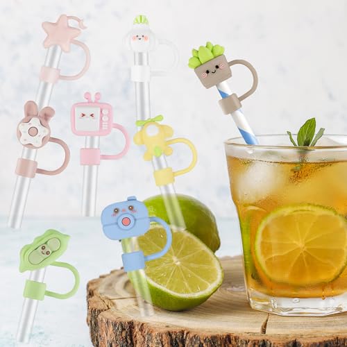 Cute 3D Straw Toppers Set for 30 & 40 oz Tumblers - 8 Pcs