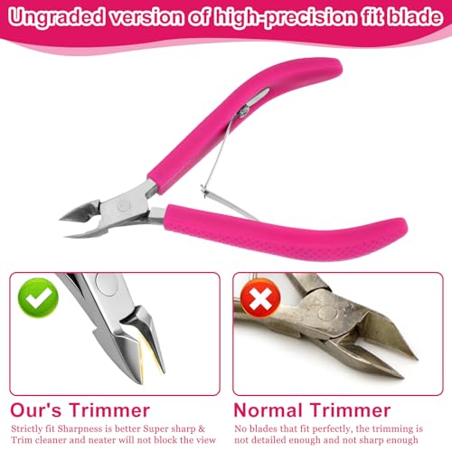 Tucnoeu Cuticle Trimmer, Stainless Steel Nail Clipper with Silicone Handle