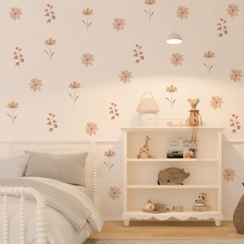 Boho Watercolor Nursery Wall Stickers - 4 Removable Decals