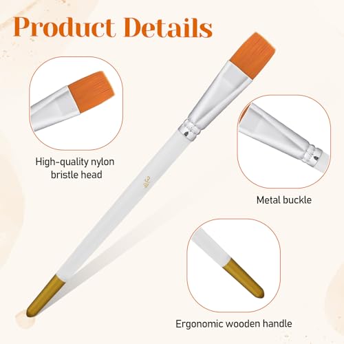 6-Piece Food Safe Paint Brush Set for Cake Decorating