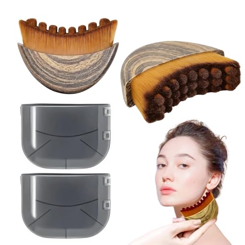 Lymphatic Contour Face Brush Soft Dry Brushing Beauty Tool 2 Pcs