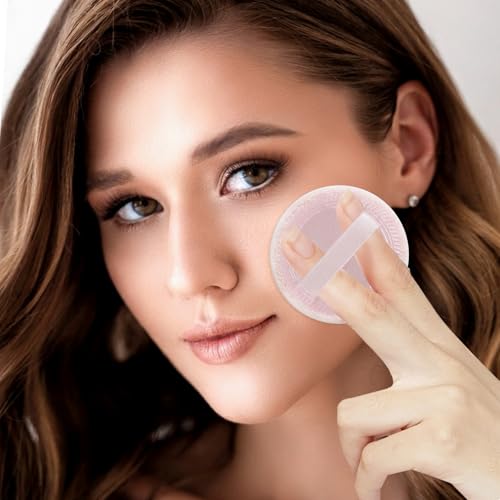 KALIONE 12 Pcs Round Makeup Powder Puffs 2.3 Inch Velour Face Sponges