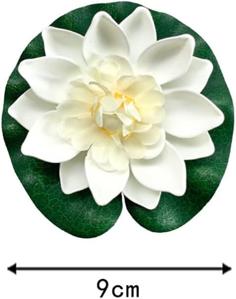 Set of 6 Realistic Floating Lotus Flowers with Lily Pads