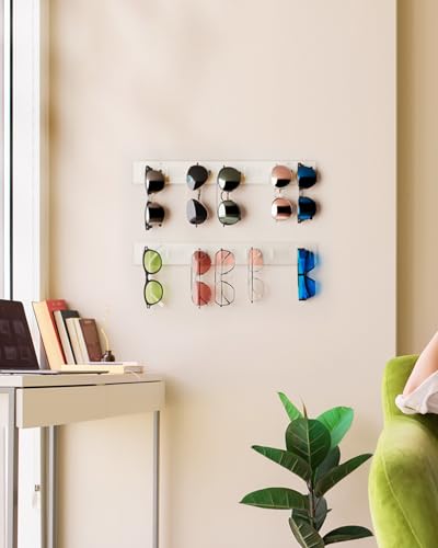 Clear Sunglasses Organizer Wall - 2-Pack Acrylic Eyewear Holder